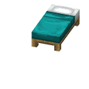 Türkises Bett