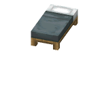 Graues Bett