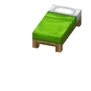 Hellgrünes Bett