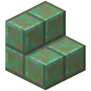 Verwitterte geschnittene Kupfertreppe